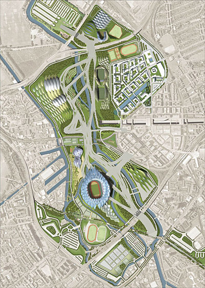 План Олимпийского парка в Лондоне